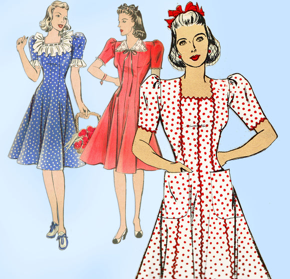 Hollywood 1997: 1940s Misses Princess Dress Sz 30 B Vintage Pattern ...