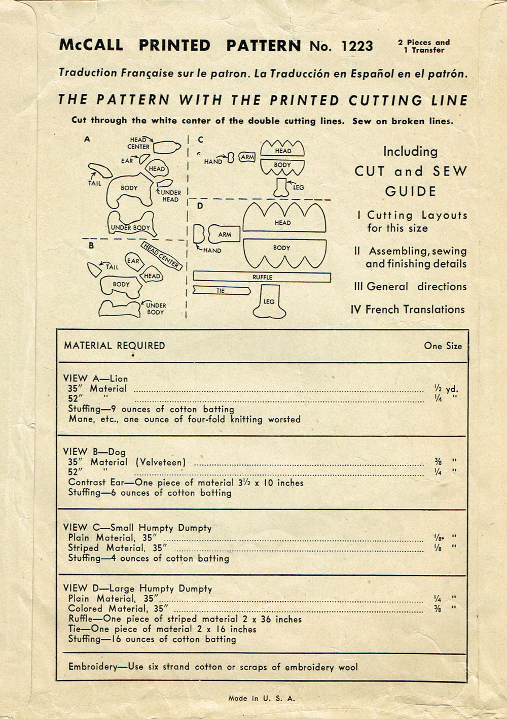 37+ Designs Lion Sewing Pattern Vintage