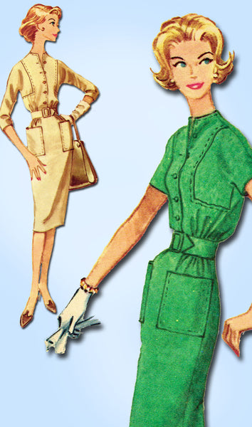 1950s Vintage McCalls Sewing Pattern 5213 Women's Slender Day Dress Si ...