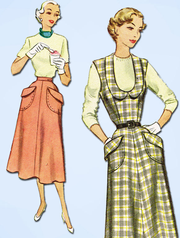 1950s Vintage McCall Sewing Pattern 8262 Uncut Misses Skirt or Jumper ...