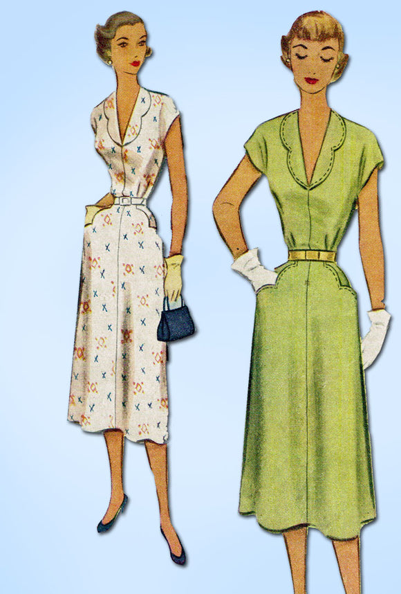 1950s Vintage McCall Sewing Pattern 8423 Plus Size Ladies Dress Size 4 ...