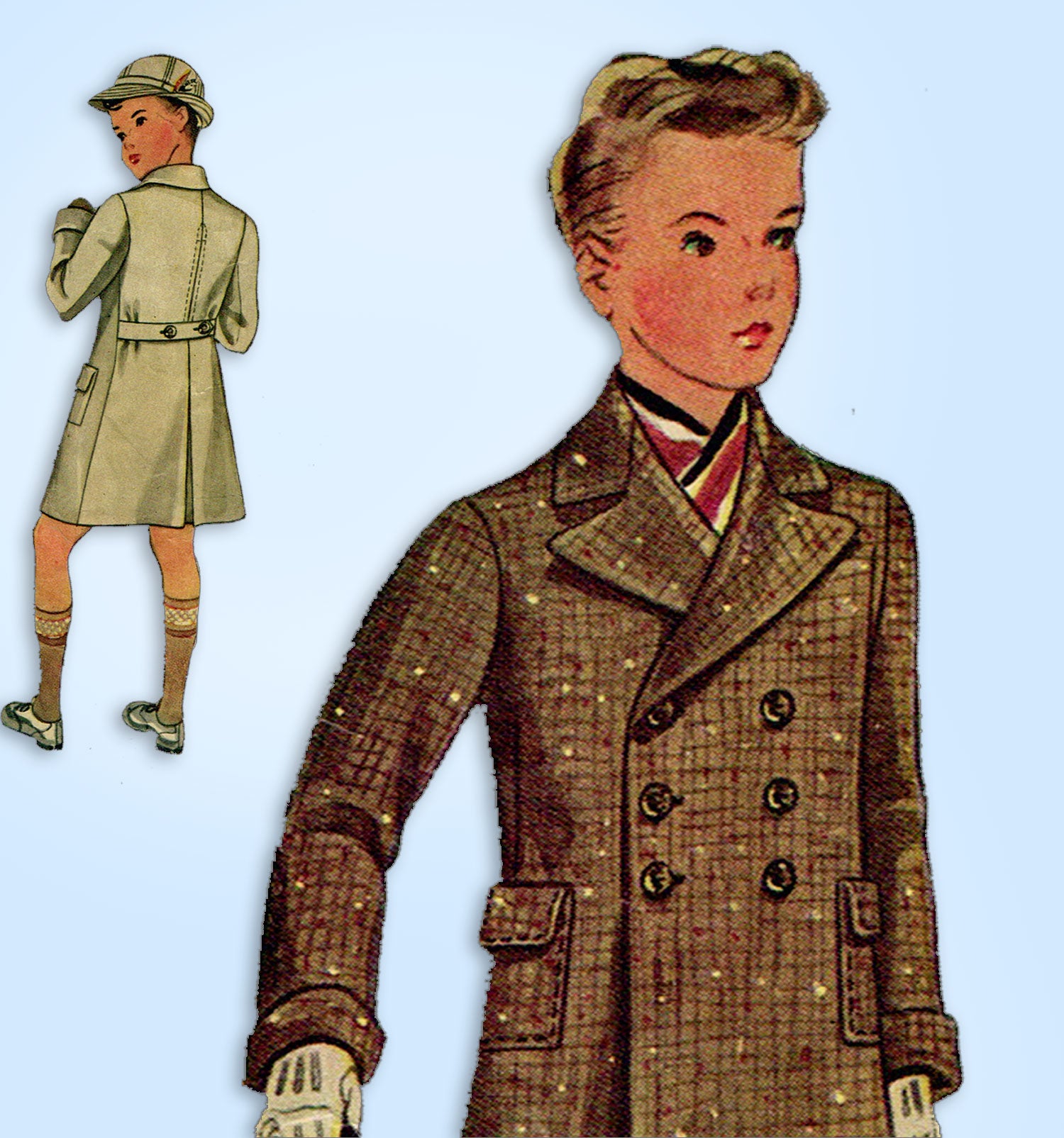 1930s Vintage Mccall Sewing Pattern 8971 Toddler Boys Coat And Hat Sz2