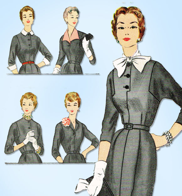 1950s Vintage McCall Pattern 9914 Plus Size Accessory Dress 40 Bust ...