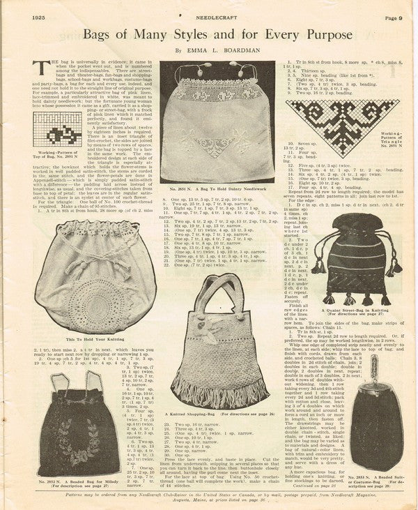 1920s Needlecraft Magazine November 1925 Crochet Patterns Mail Order P ...