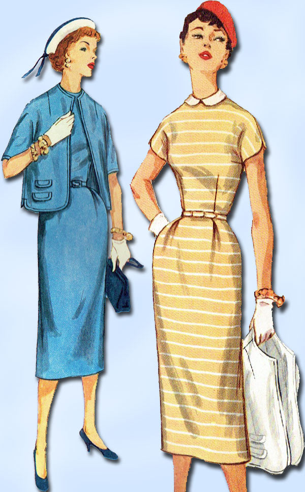 1950s Vintage Simplicity Sewing Pattern 1078 Uncut Misses Dress 30 B ...