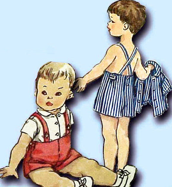 1950s Vintage Simplicity Sewing Pattern 1483 Baby Boy's Three Piece Su ...