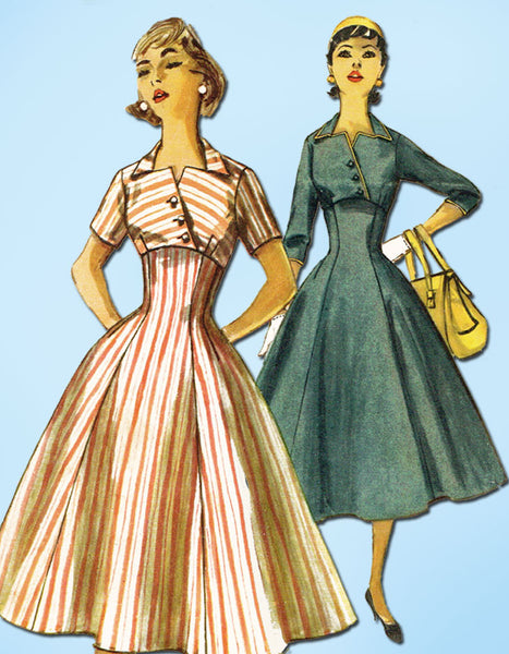 1950s Vintage Simplicity Sewing Pattern 1511 Stunning Misses Empire Dr ...