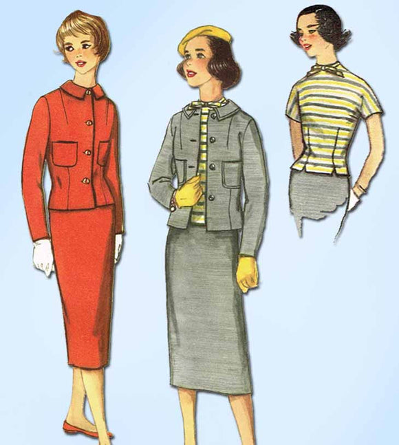 1950s Vintage Simplicity Sewing Pattern 2280 Uncut Misses 3 Piece Suit ...