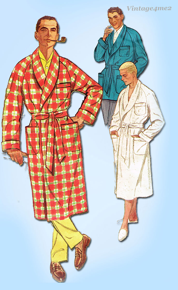 Simplicity 2312: 1950s Classic Men's Bathrobe Vintage Sewing Pattern ...