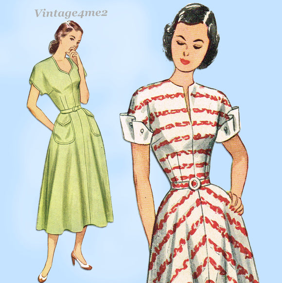 Simplicity 2394: 1940s Lovely Misses Day Dress Sz 32 B Vintage Sewing ...