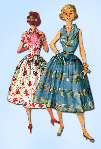 1950s Vintage Simplicity Sewing Pattern 4341 Misses Sun Dress Size 13 ...