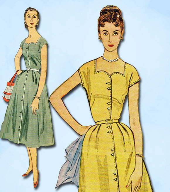 1950s Vintage Simplicity Pattern 4738 Uncut Easy Misses Dress Size 30B ...