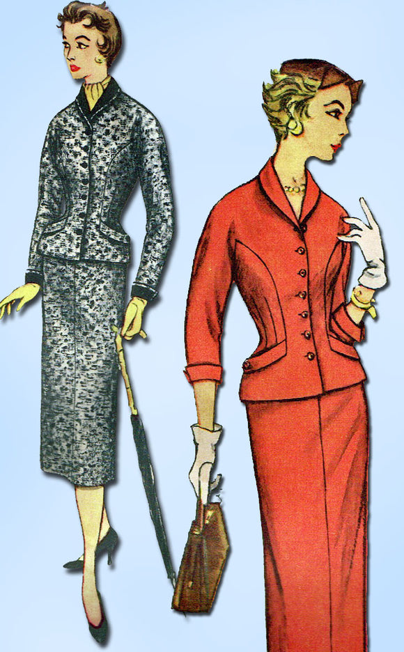 1950s Vintage Simplicity Sewing Pattern 4791 Uncut Misses Slender Suit ...