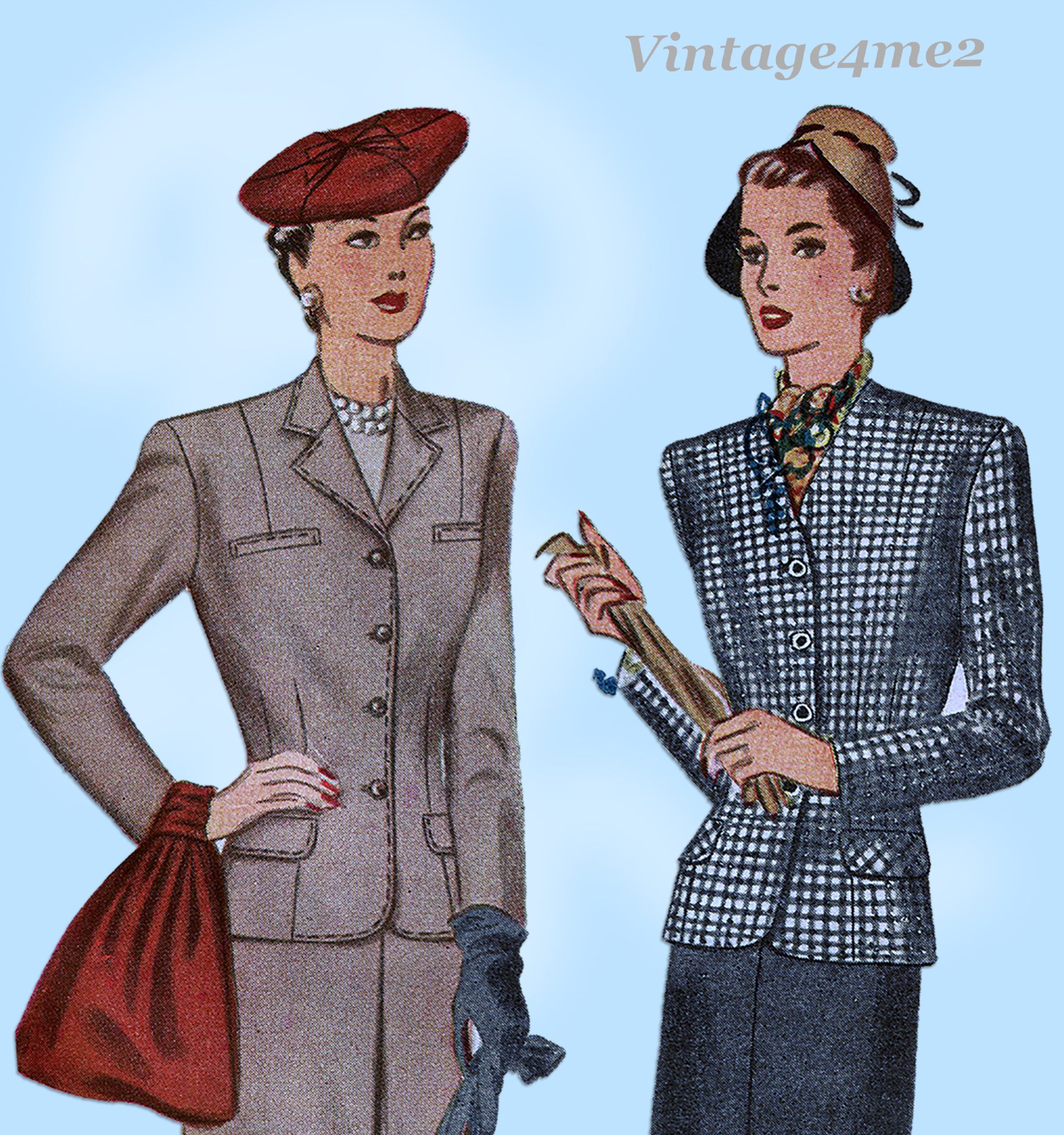 Simplicity 4915: 1940s Classic Misses WWII Suit Size 32 B Vintage Sewi ...