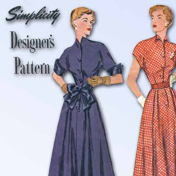 1940s Vintage Designer Dress 1949 Simplicity Sewing Pattern 8229 32 B ...