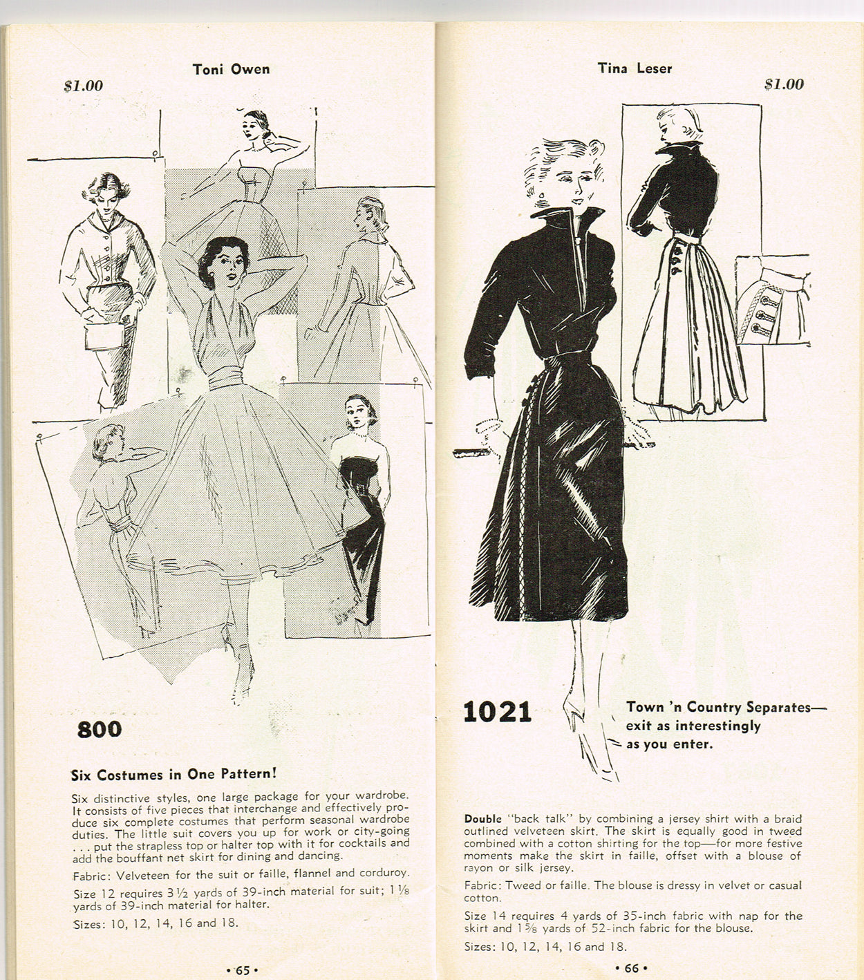 1950s Rare Vintage Spadea American Designer Sewing Pattern Catalog ...