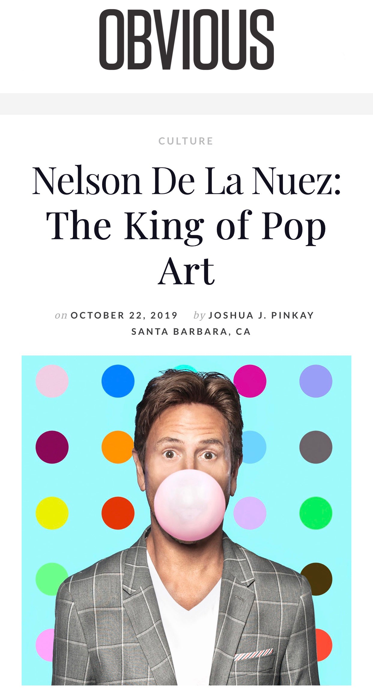 nelson de la nuez king of pop art obvious magazine interview