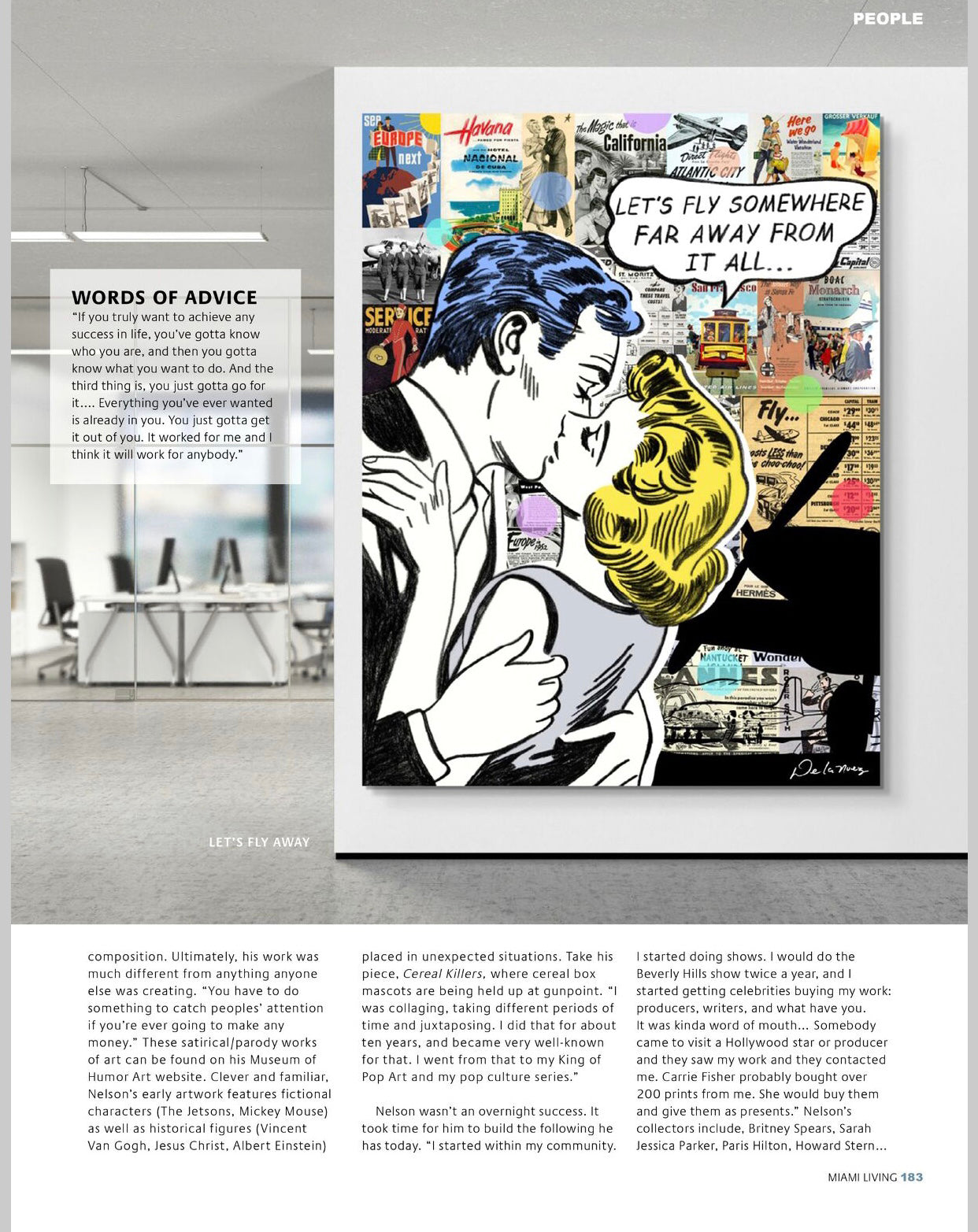 Pop artist nelson de la nuez miami living magazine interior design celebrity artist king of pop art