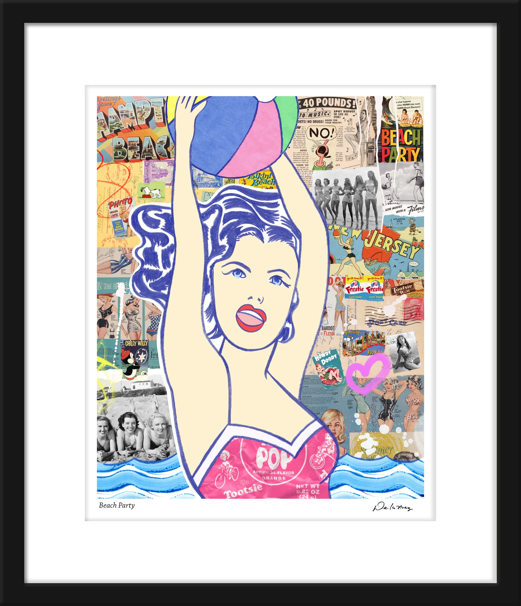 Beach Party Print Nelson De La Nuez Known As The King Of Pop Art Highly Collected 1916