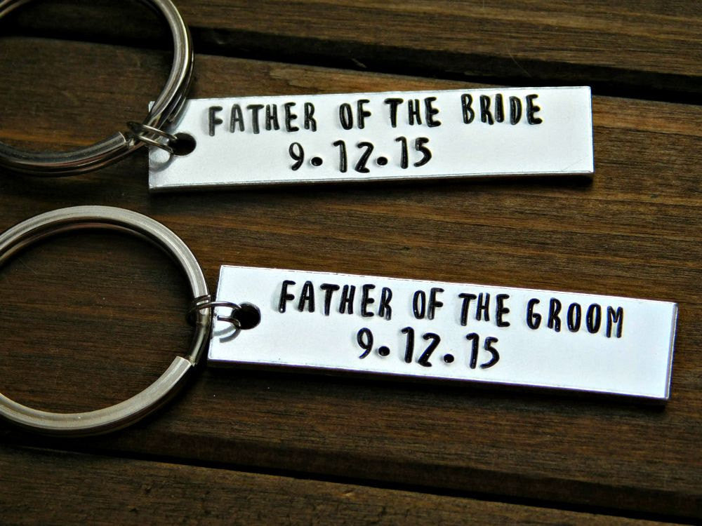 Custom Keychain Father Of The Bride Groom Thank You Gift In Law Weddin