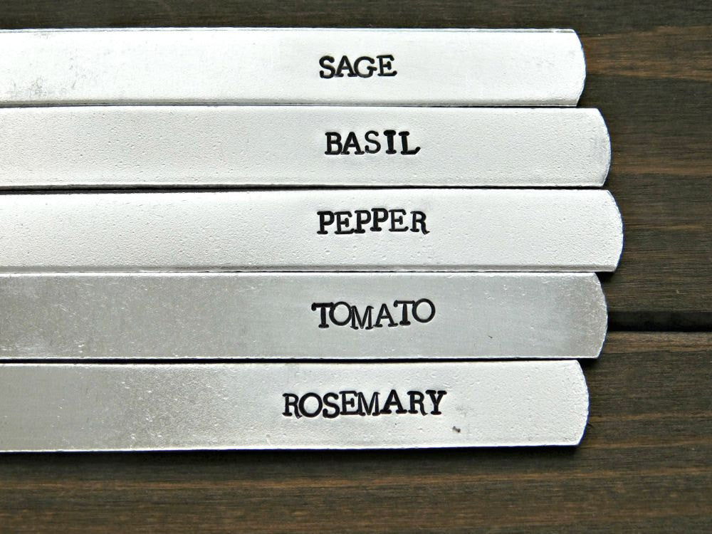 Custom Garden Plant Markers Personalized Customized Silver Herb Marker