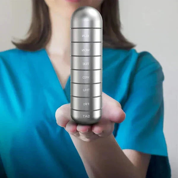 Pill Organizer Aluminum 7 Day Travel Container Waterproof - Image 2