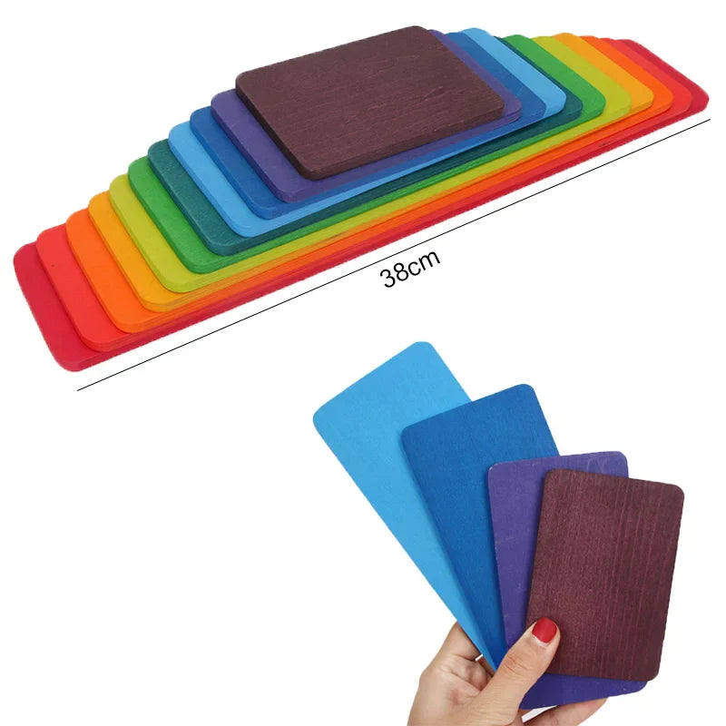 Wooden Rainbow Blocks Montessori Stacking Toys Wood Building Blocks Back to School 2025 Educational STEM Gift - Image 22