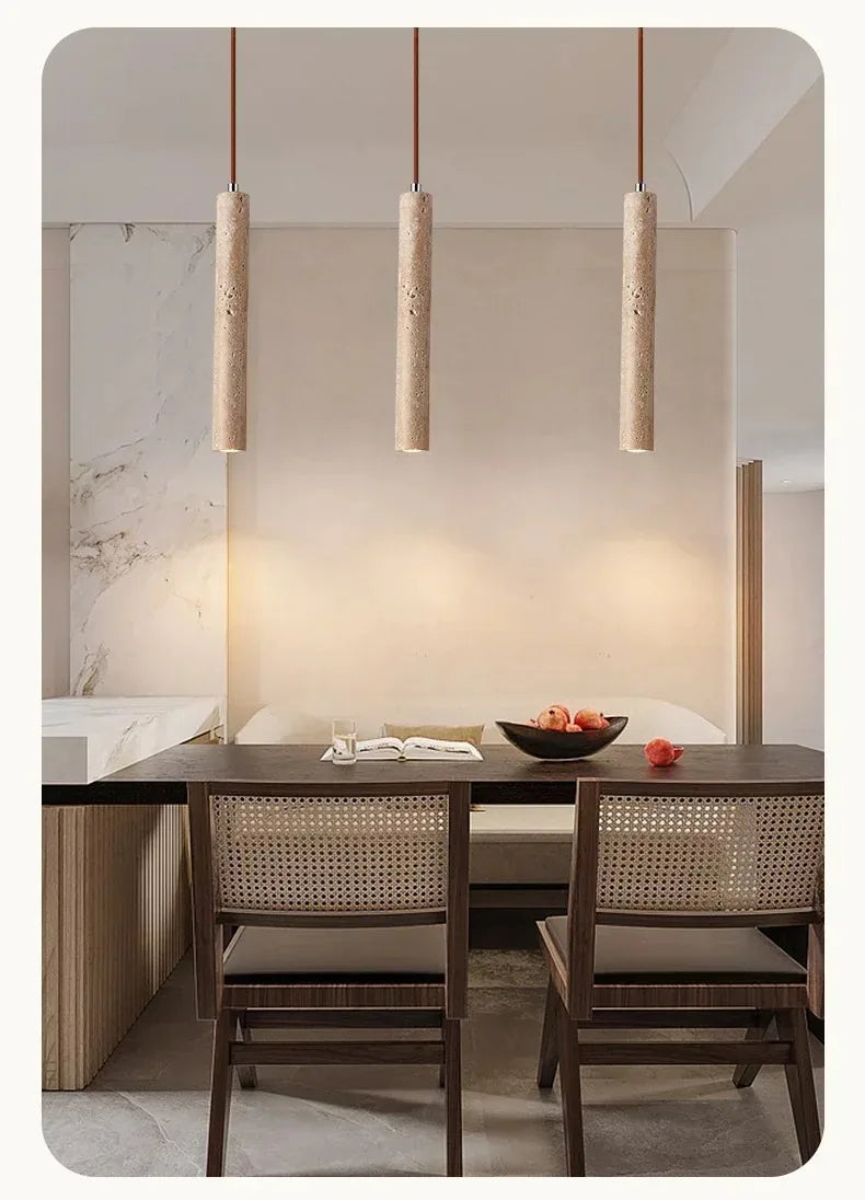 Japandi LED Pendant Lamp Wood Tube Japan Style Bedroom Light - Image 14