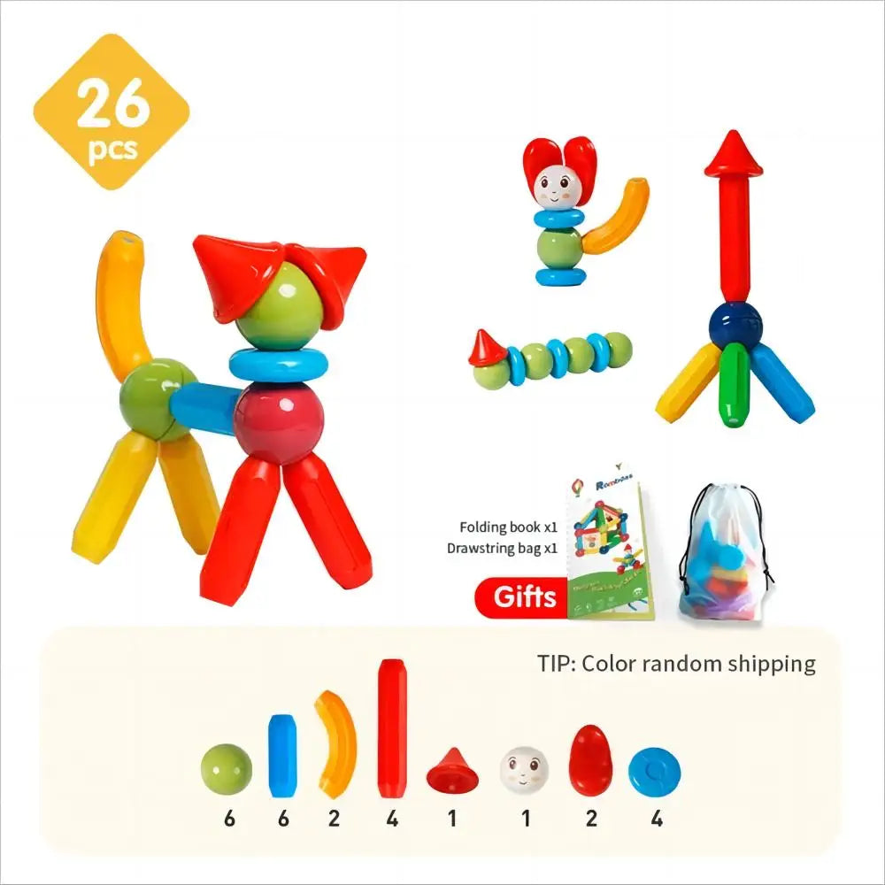 Magnetic Building Blocks Set - Kids Educational Toy with Magic Magnet Sticks & Balls for Creative Play, Ideal Gift for Boys and Girls - Image 4