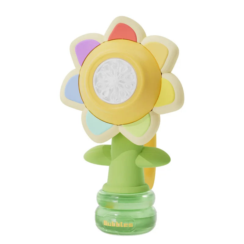 Bubble Machine Sunflower Bubble Maker Toy Kids Summer 2025 One Key Automatic Light Dancing Gift - Image 8