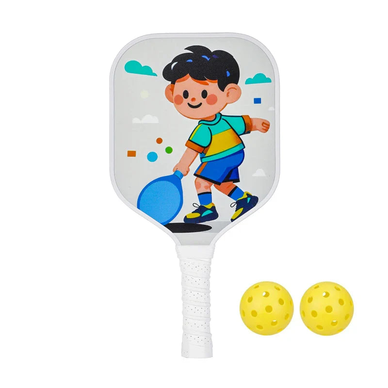 Lightweight Kids Pickleball Paddles Set with Small Grip, Honeycomb Core, Fiberglass, Ages 6-12, Includes 2 Paddles and 2 Balls - Image 14