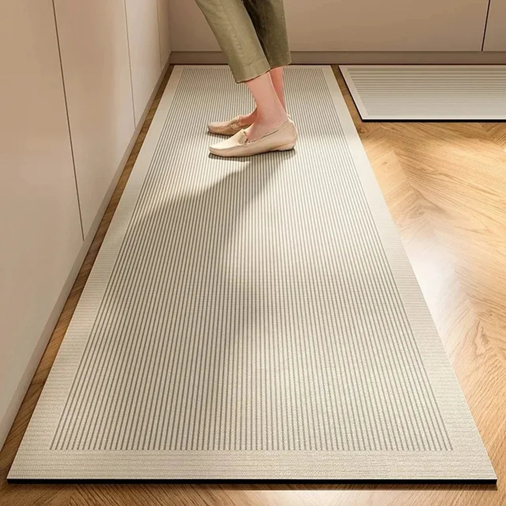 Japanese Minimalist Cream Anti Slip Floor Mat Kitchen - Image 4