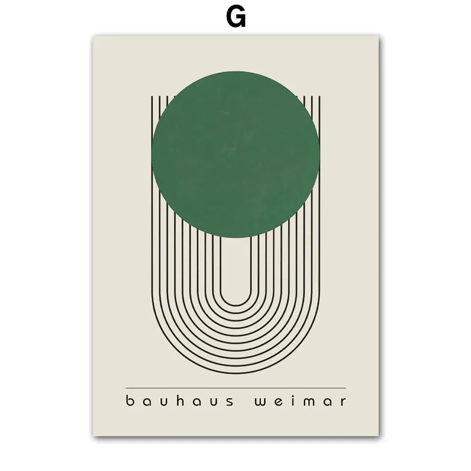 Bauhaus Green Minimalist Wall Art Canvas Print Waterproof - Image 15