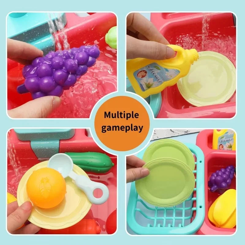 Kids Play Kitchen Sink Set with Water Circulation System for Educational Role Play and Imaginative Fun - Image 7