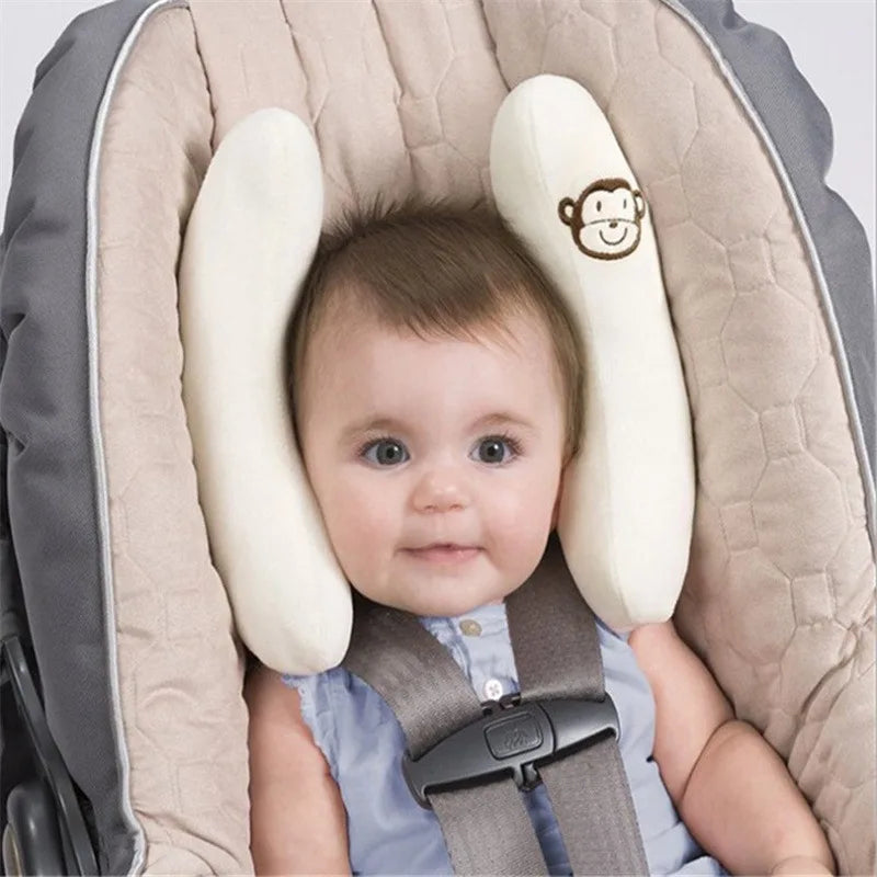Adjustable Infant Car Seat Pillow with Head Support, Soft Cloth Neck Cushion for Toddlers, Fits Most Car Seats and Strollers