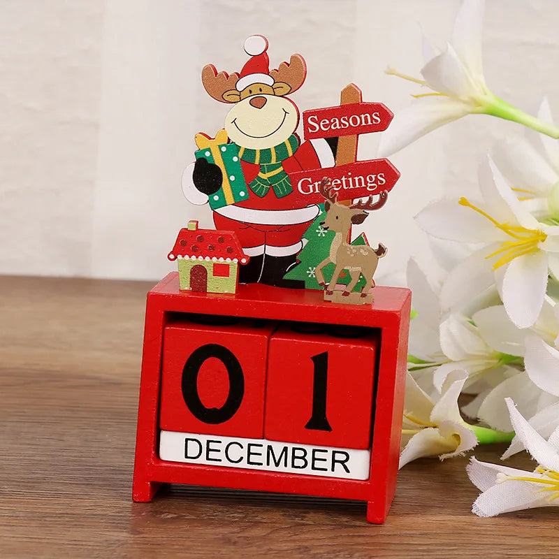 Christmas Wooden Countdown Calendar Ornament Tabletop Decor - Image 19