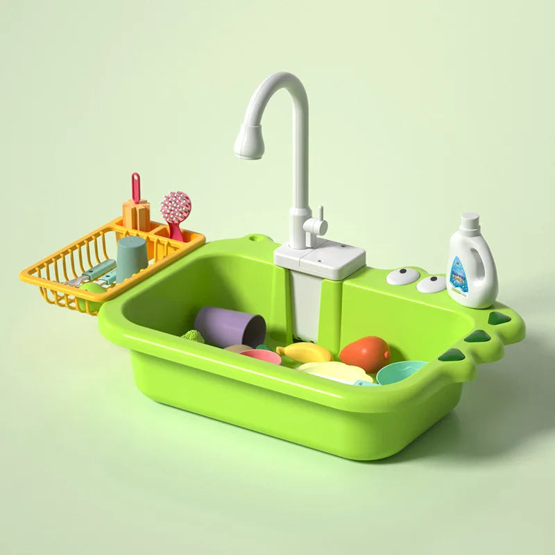 Electric Dishwasher Toy Set for Kids, Interactive Pretend Play Kitchen Sink with Sound, Multi-Color, Educational Role Play - Image 2