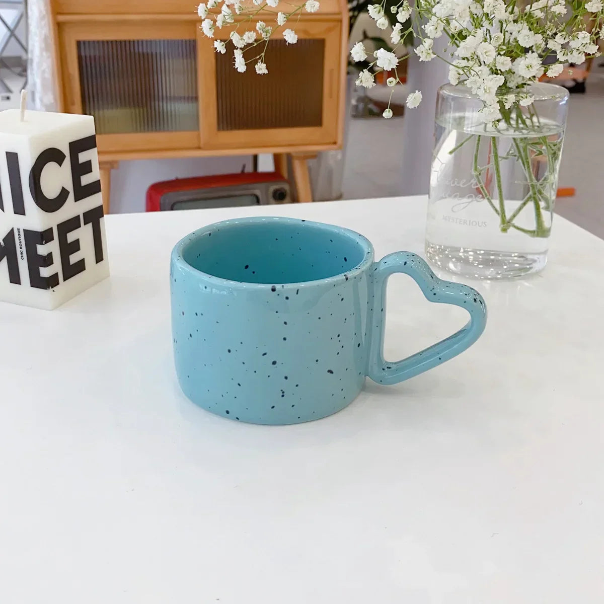 Ceramic Mug 300ml Porcelain Ring Handle Speckled Handmade Modern Coffee Cup Fall 2025 Cozy Gift - Image 17