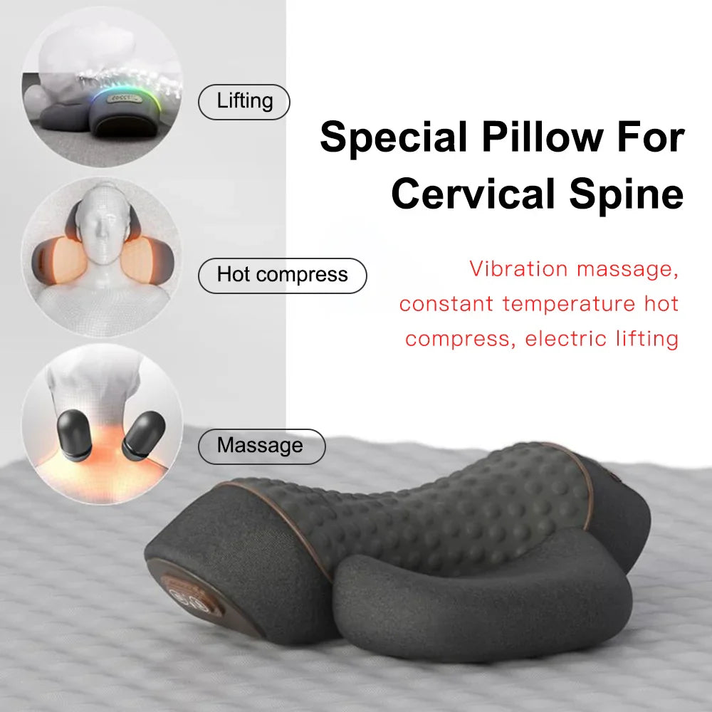 Neck Massage Pillow Heating Vibration Memory Foam Support - Image 11