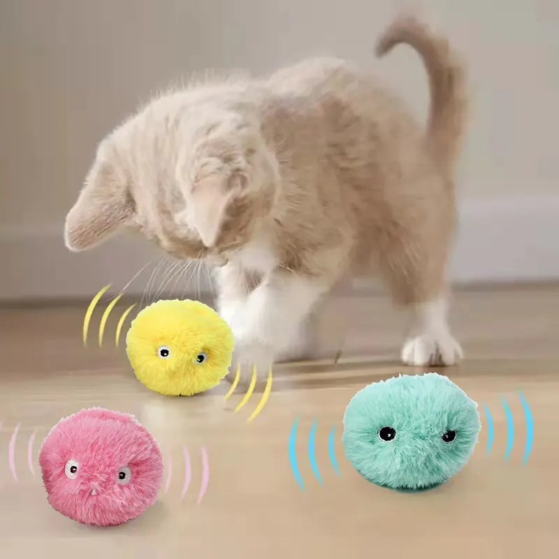 Interactive Cat Toy Ball - Plush Electric Catnip Training Squeak Sound Toy for Kittens - Image 3