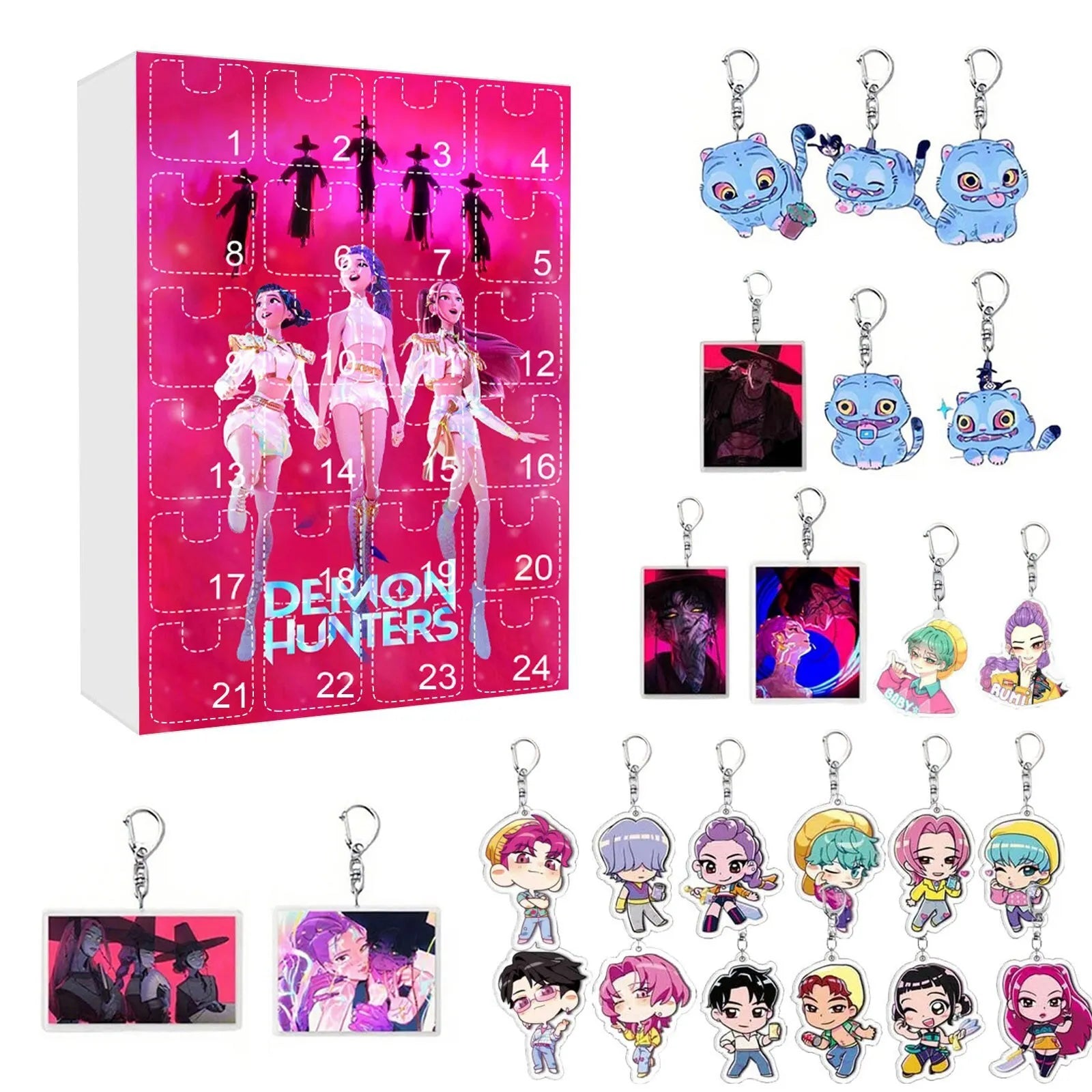 Kpop Advent Calendar 24 Day Demon Hunters Keychain Gift - Image 42