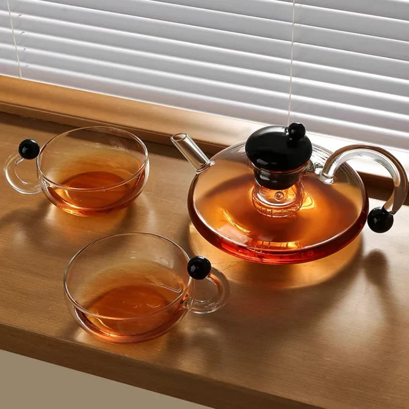 High Borosilicate Glass Teapot Set - Scandinavian Style Heat-Resistant English Tea Set - Image 5