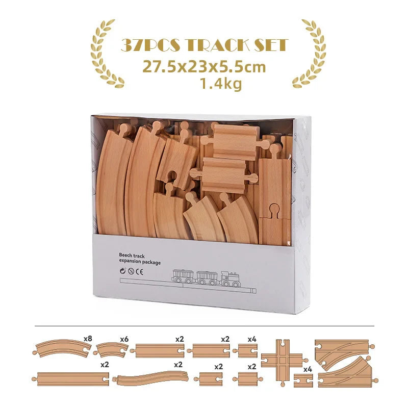 Beech Wood Train Track Set - DIY Assembly Toy for Kids Eco-Friendly - Image 11