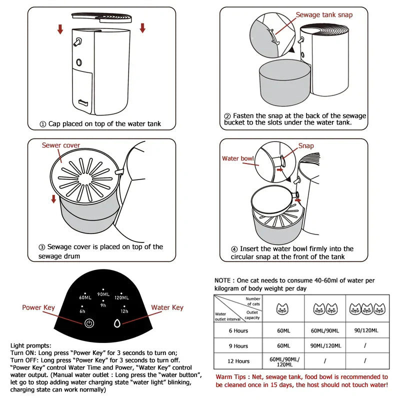 Automatic Pet Water Dispenser Rechargeable Wireless Cat Dog Fountain Dumping Water Change Fall 2025 Fresh Water - Image 8