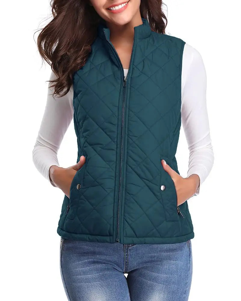 Lightweight Women Quilted Vest - Stand Collar Cotton Winter - Image 32