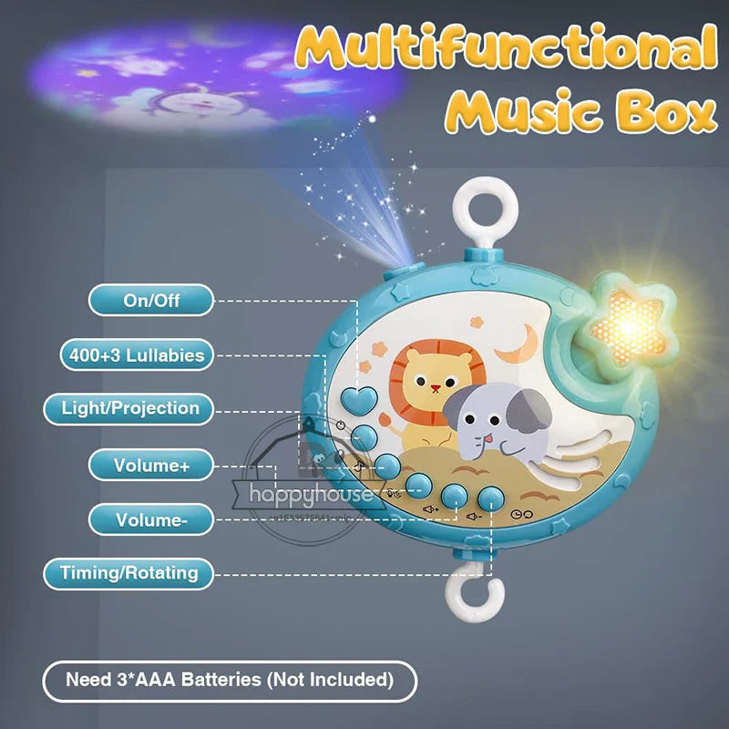 Musical Baby Mobile Projection Remote Newborn Sensory Toys - Image 7