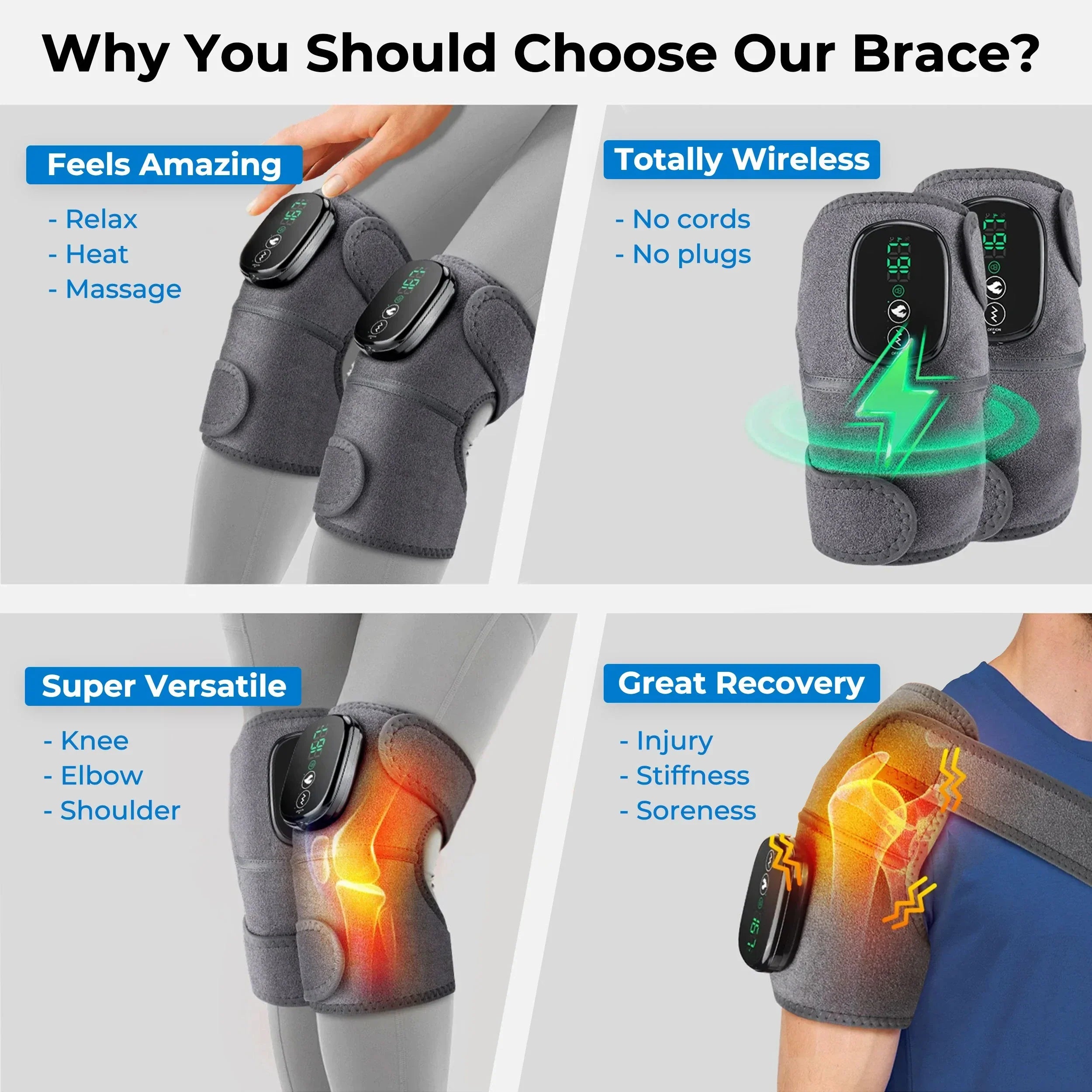 Wireless Heated Massager 3 In 1 Knee Elbow Shoulder - Image 2