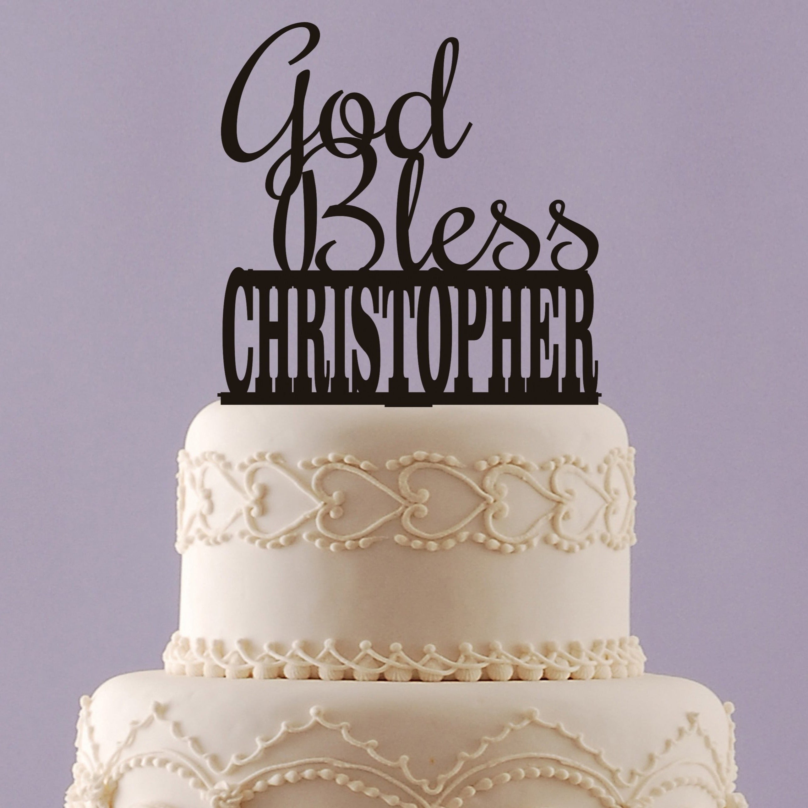 Baptism Cake Topper With Name Evyanndesigns