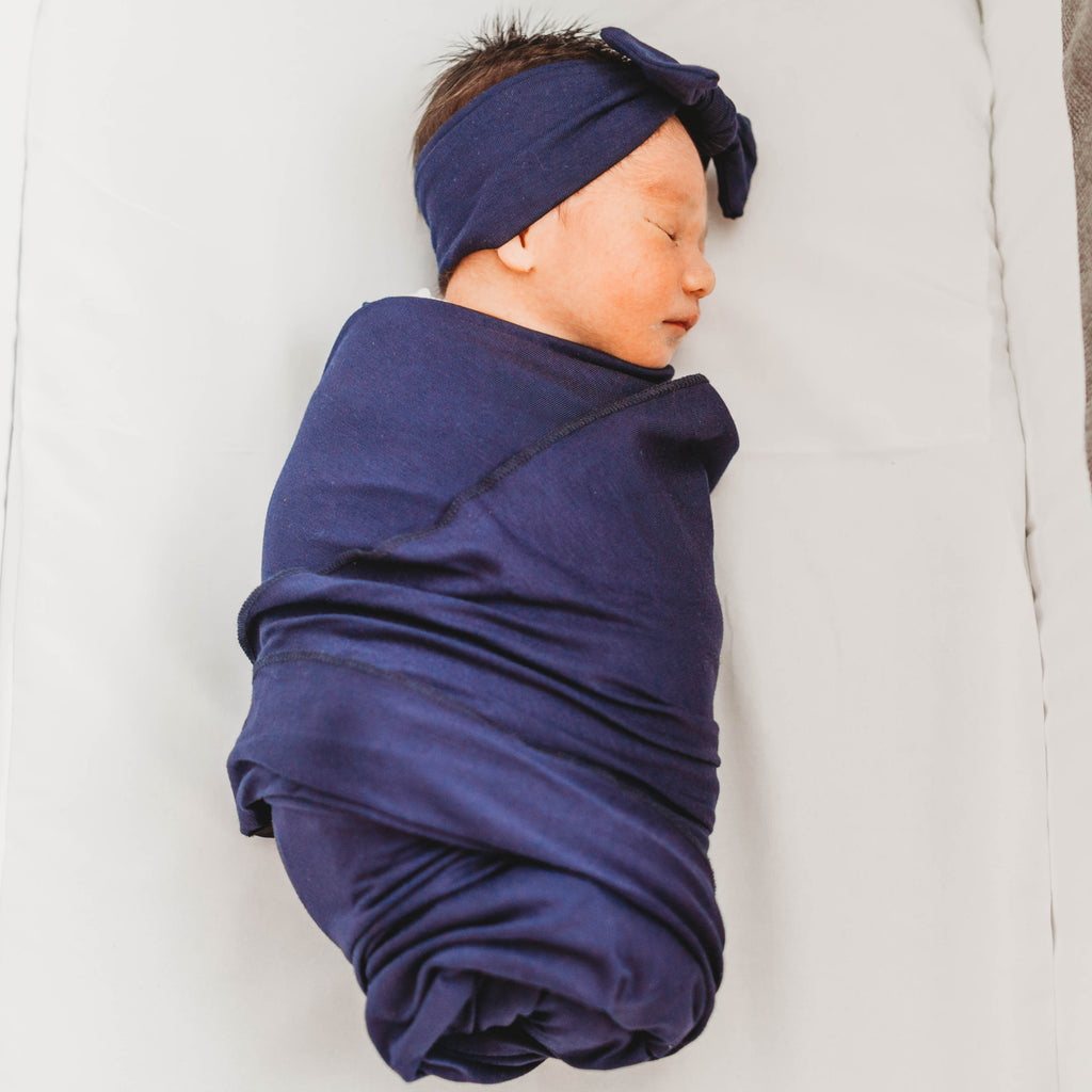 navy swaddle