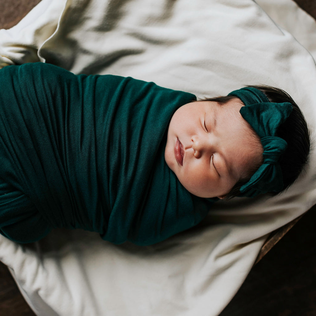 dark green swaddle blanket